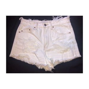 Forever 21 white high-rise shorts